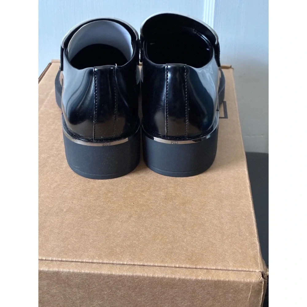 DKNY Womens Bicolor Penny Loafers Black Cream Logo K2377240 Size 5M